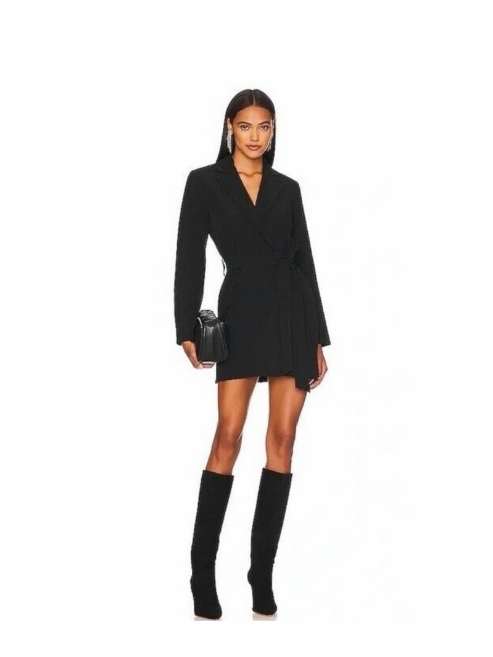 Revolve Black Wrap Blazer Dress